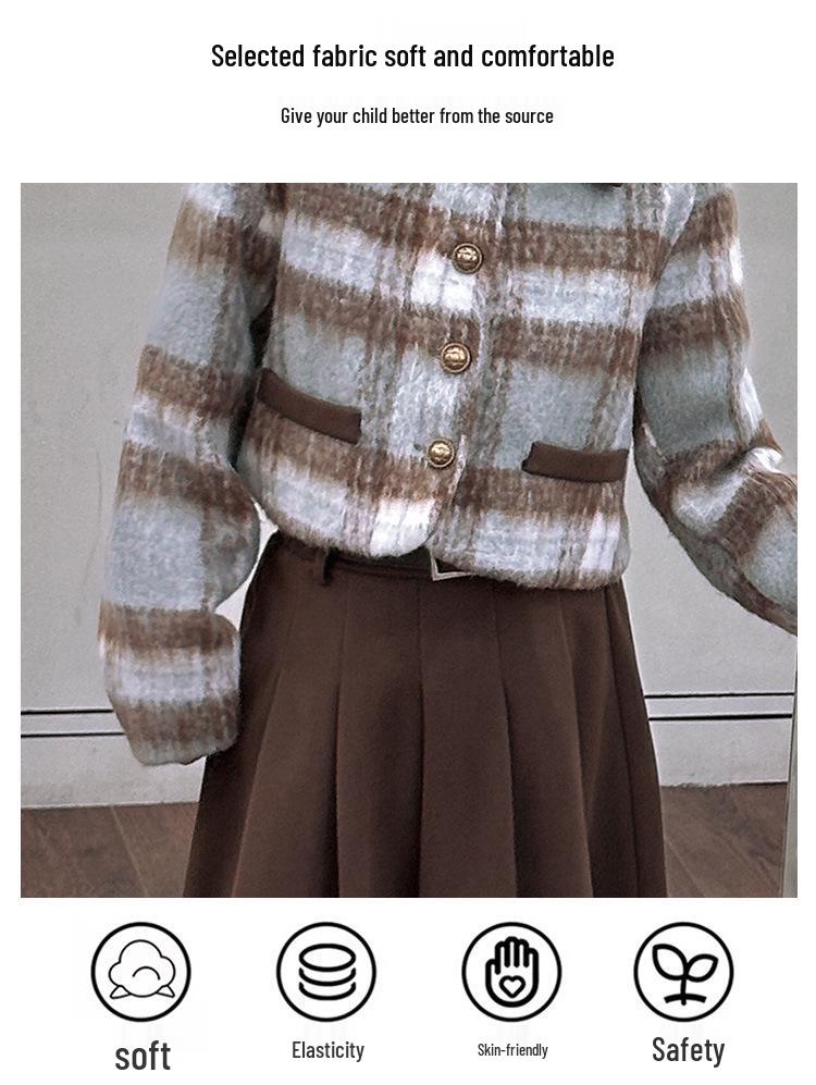 Girls' High-End Midi Skirt Set - Autumn/Winter 2025 Fashion