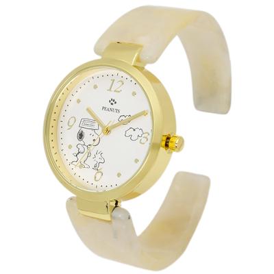 Wristwatch Snoopy Analog Acrylic Bangle Watch White [Fieldwork] PNT038-1 Women's