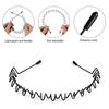 Unisex Men Women Black Metal Wavy Headband Invisible Sports Female Back Non-slip Wave Hairband Bangs Holder Hair Accessories