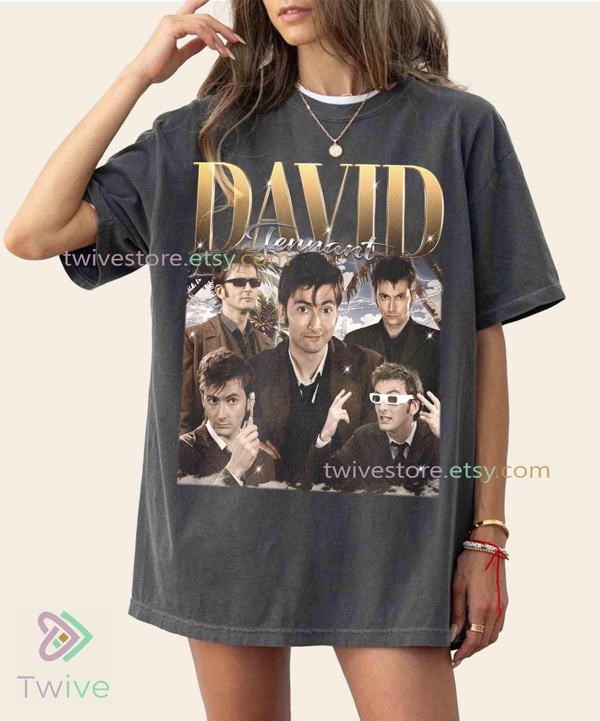 Vintage David Tennant Shirt, Movie Fan Merch, Retro Sweatshirt, Youth Tee, Toddler T shirt