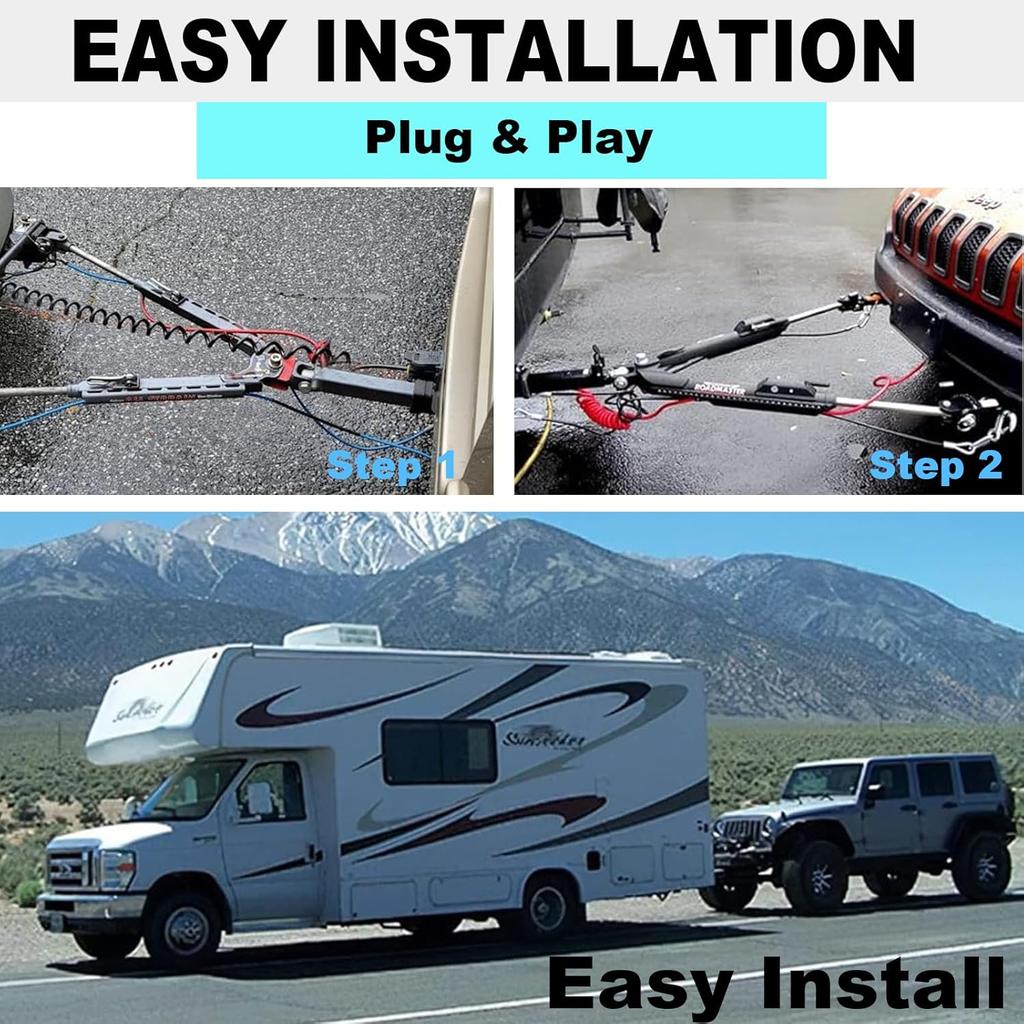 7 Pin To 6 Pin Trailer Adapter, RV 7 To 6 Trailer Wire Kit, 7-Wire To 6-Wire Coiled Cable with Female Receptor Trailer Adapter Stretches To 8-10 Feet