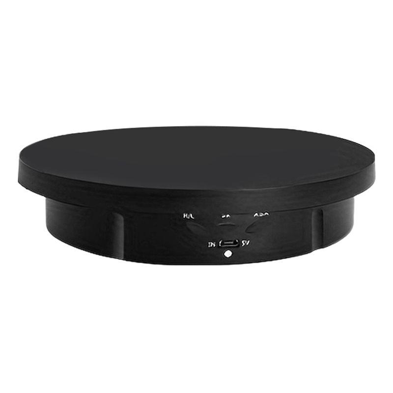 

For Or Video Compatible 360 Degree Electric Rotating Display Stand Turntable With Remote Control Motorized Photography B чорний