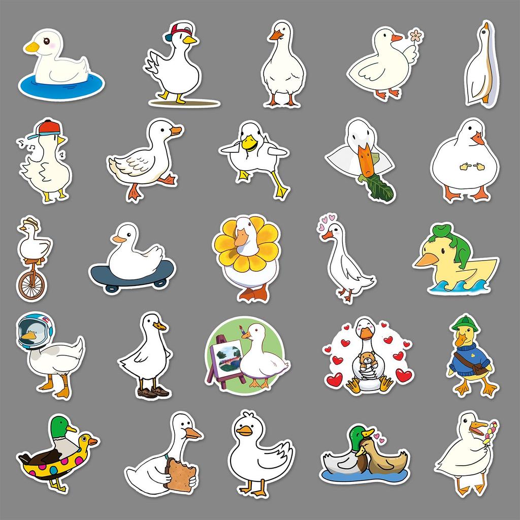 50 Duck Animal Stickers: Trendy Graffiti Decor for Laptops, Cars & More