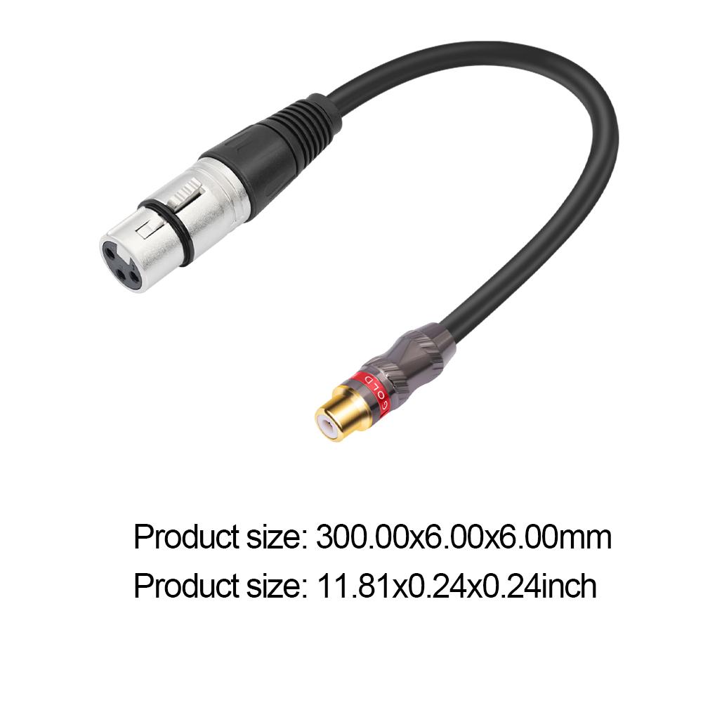 0.3m 3Pin XLR Female To RCA Female RCA Female To 3Pin-XLR Female Adapter Cord for Microphone Amplifier