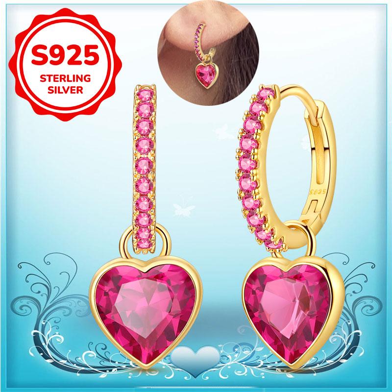 New Earrings 100% Genuine 925 Silver Women Hoop Earring Women's Wedding Engagement Girlfriend Wife Birthday Gift