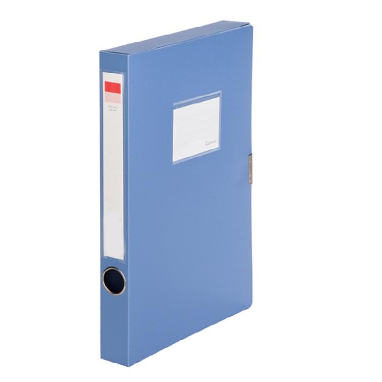 Plastic File Folder Large Capacity Storage Folder Document Bag Document Filing Box File Box for Important Paper 35mm синий
