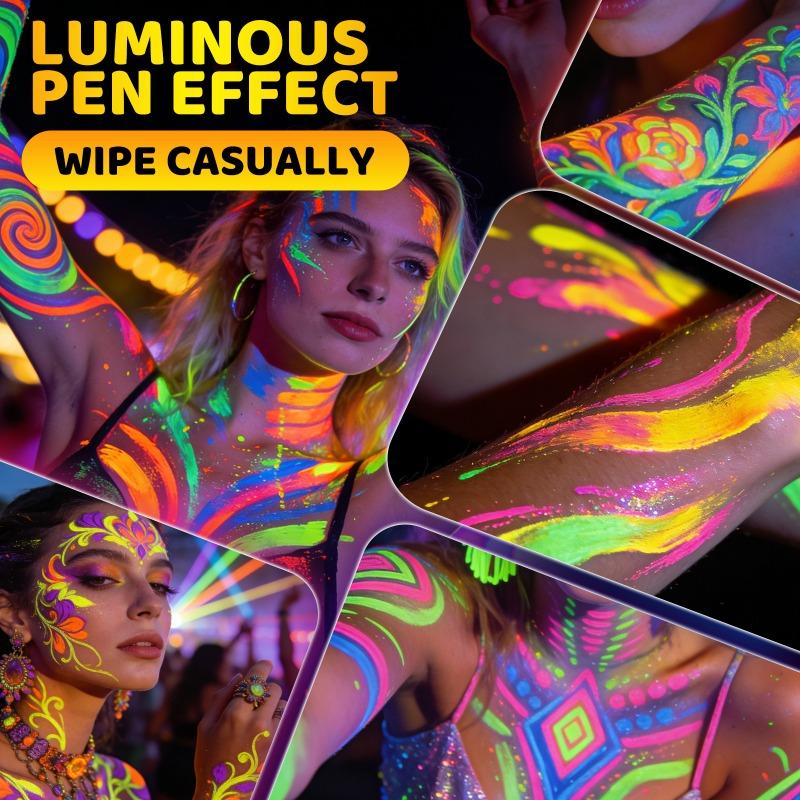 1PACK luminous body painting pen face color washable face graffiti makeup pen festival party atmosphere luminous pen