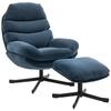 Recliner Chair with Ottoman, Lounge Chair with Chenille Fabric, Modern TV Chair, 78 X 93 X 100 Cm, Blue