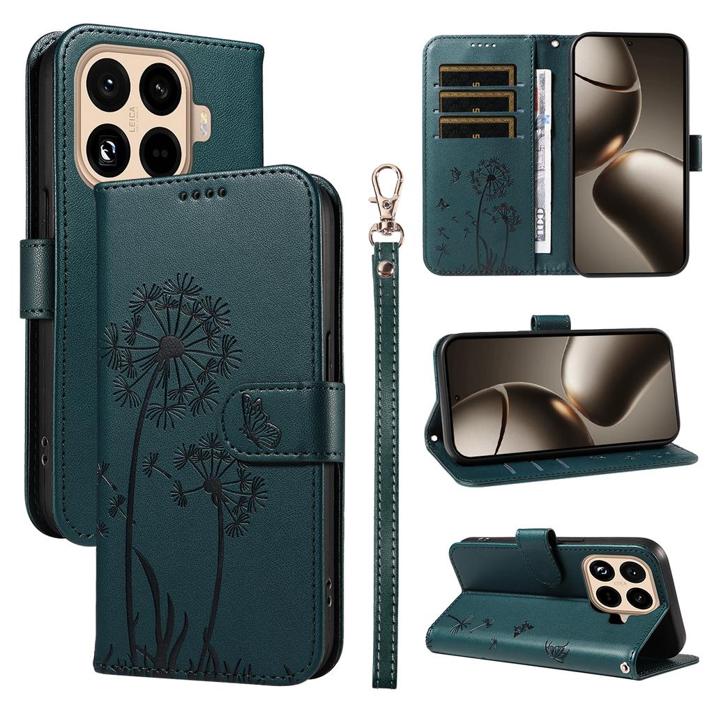 For Xiaomi 15T Pro Leather Wallet Case with Strap Dandelion Imprint Phone Stand Cover