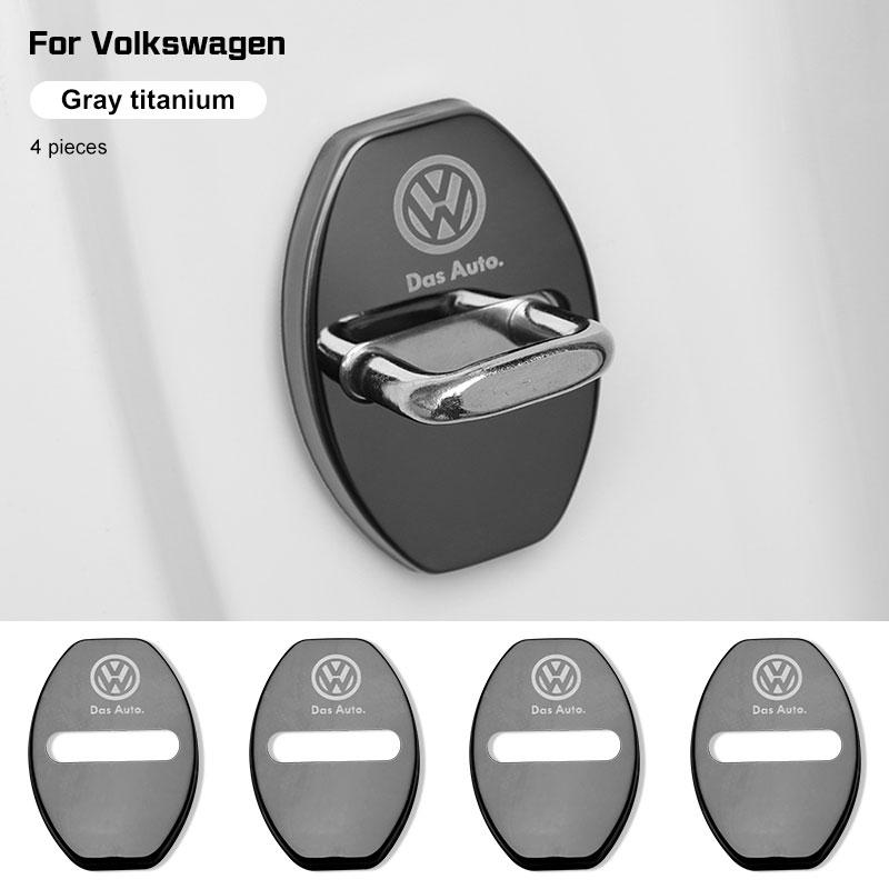 4Pcs Stainless Steel Car Door Lock Protective Cover For VW Volkswagen Golf 5 6 7 Tiguan Polo MK7 ID.3/4/6 xn4