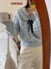 Casual Solid Knit Sweater Ladies V Neck Crew Neck Warm Daily Long Sleeve Blouse