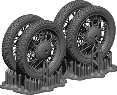Jeu de Roues pour Moto Modèle BSK KS600 Allemand Pièces de Modèle en Plastique BSKW35002 1/35 Zündapp (pour Tamiya)