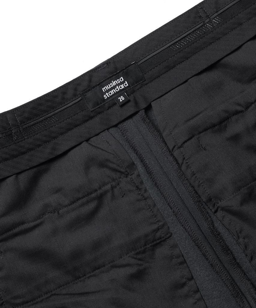 MUSINSA STANDARD WOMAN Women'S Heavyweight Fleece-Lined Slim Straight Hidden Elastic Waist Slacks [Gray]