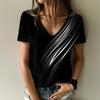 Print T-shirt Women Streetwear Casual T Shirts Y2k Tops Woman Harajuku V-Neck Tees Oversized Clothing