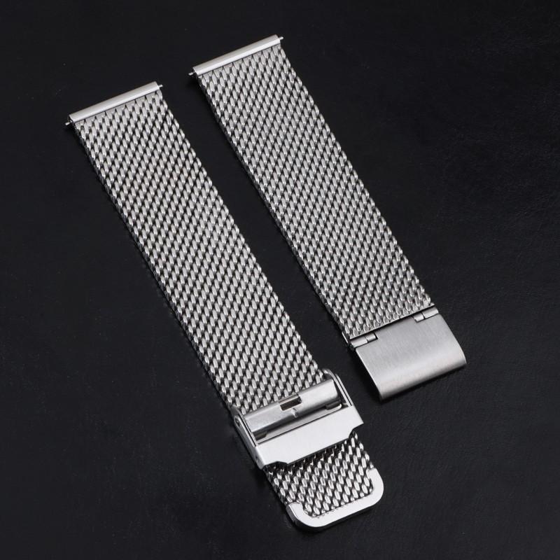 Milan Nise 1.0 Thick Line Double Buckle Watch Strap, Compatible with DW Stainless Steel Mesh, 20/22/24mm.