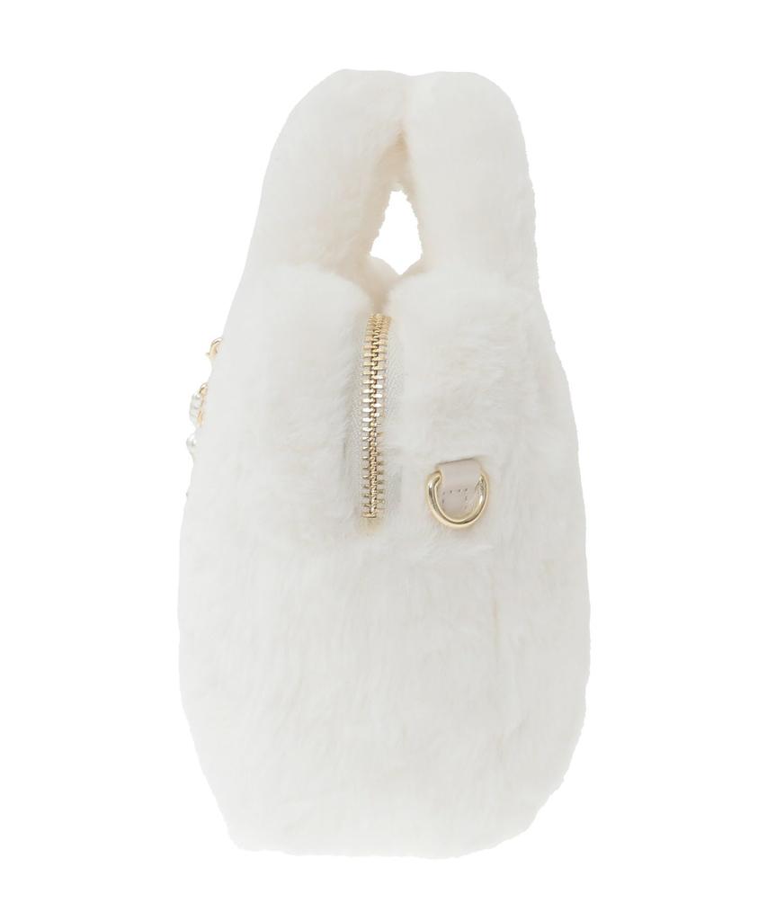 Maison de FLEUR Charm-Attached Fur 2-Way Boston Bag, Pink, F, Handbag, 08000754200