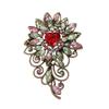 Vintage Flower Brooches For Women Heart Crystal Royal Style Luxury Plants Party Office Brooch Pin Gifts