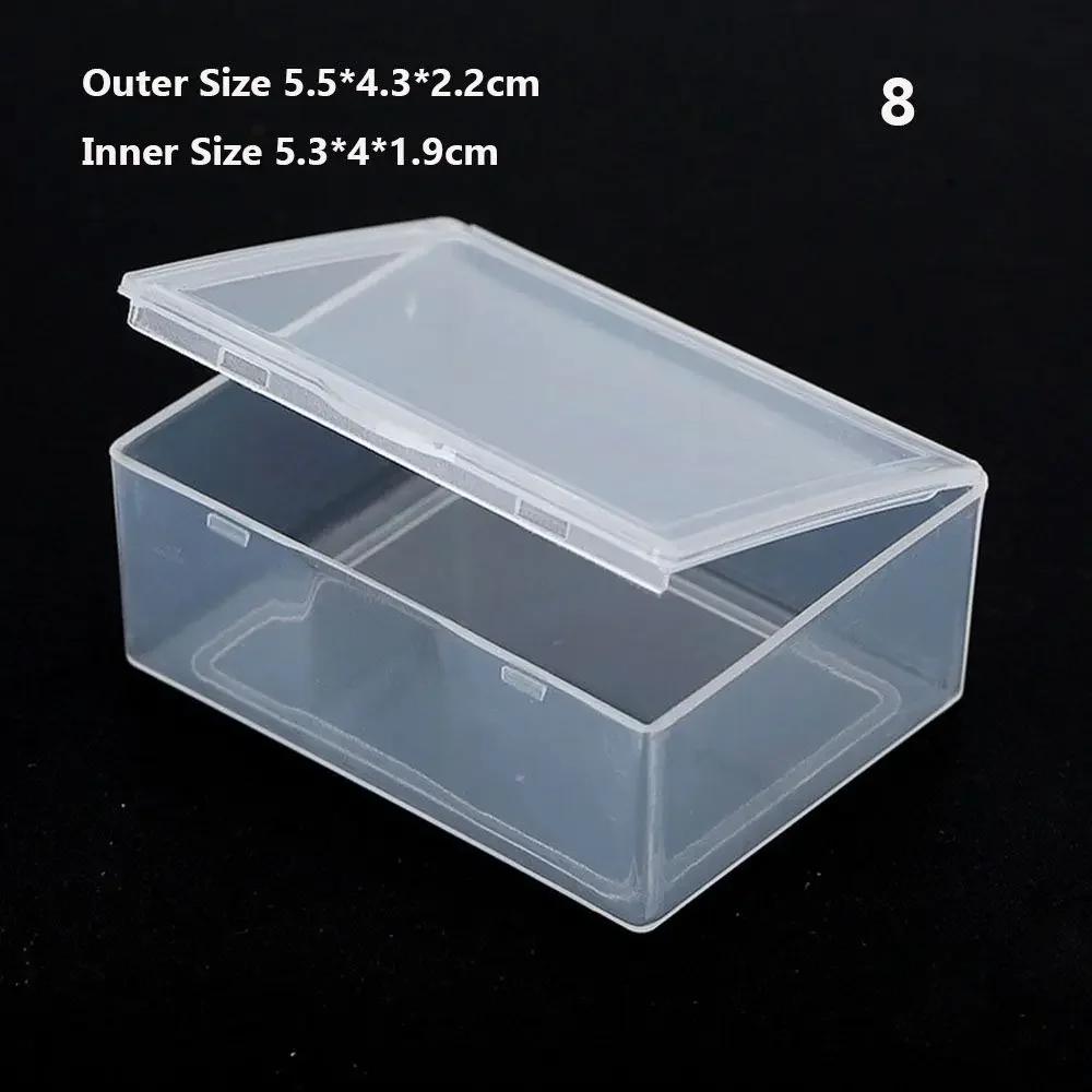 DiY Small Square Clear Plastic Storage Box For Jewelry Diamond Embroidery Craft Bead Pill Home Storage Accessories