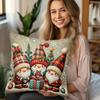 1pc Pillowcase, Christmas Gnome Design, Soft and Comfortable Polyester Short Plush Fabric, Single-Sided Print, Pillow Insert Not Included. Multiple Si