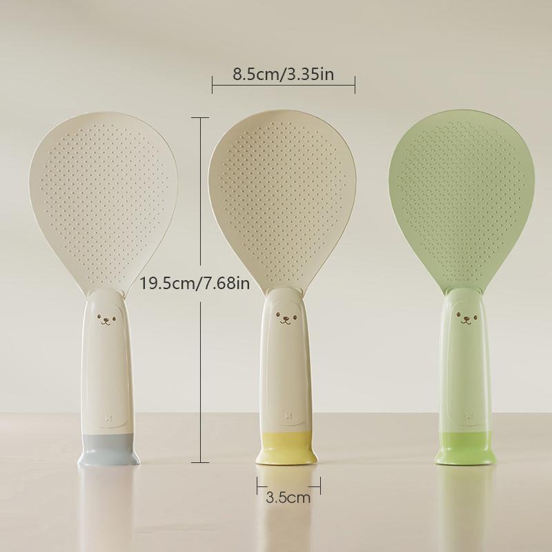 1ks Stojící přísavka Lžíce na rýži Roztomilý medvěd Nepřilnavá lžíce na rýži Do kuchyně Kreativní nepřilnavá rýžová kreslená lžíce na rýži