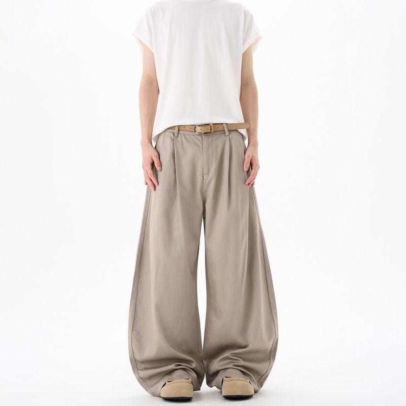Kisko Summer New Style Double Pleated Wide-Leg Drapey Scimitar Pants for Men and Women, High-End Loose and Versatile Casual Pants