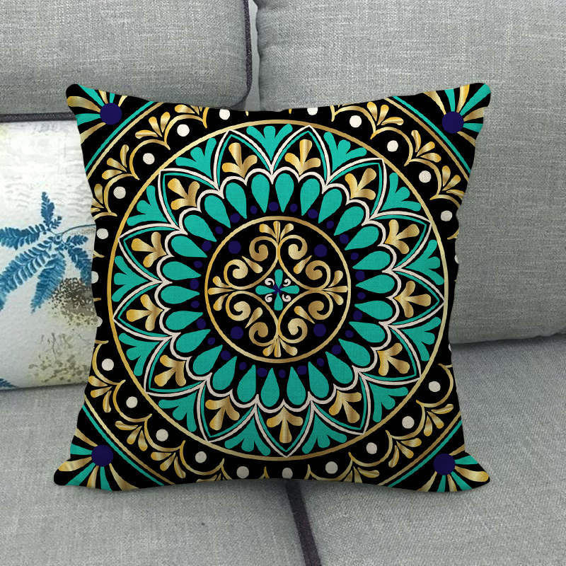 Nordic Bohemian Floral Pattern Digital Printing Short Plush Pillow Covers For Car Sofa Office Cushion Cover Home Goods