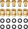 5 Sets of Brass 3/4 Inch GHT Threaded Garden Water Pipe Quick Connectors (including 10 Spare Rubber Parts) Gold