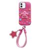 Hollow Pressable Star Silicone Phone Case with Lanyard, Stress Relief Soft Protective Cover