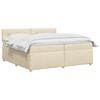 Box Spring Bed with Mattress Cream 200 x 200 cm Fabric