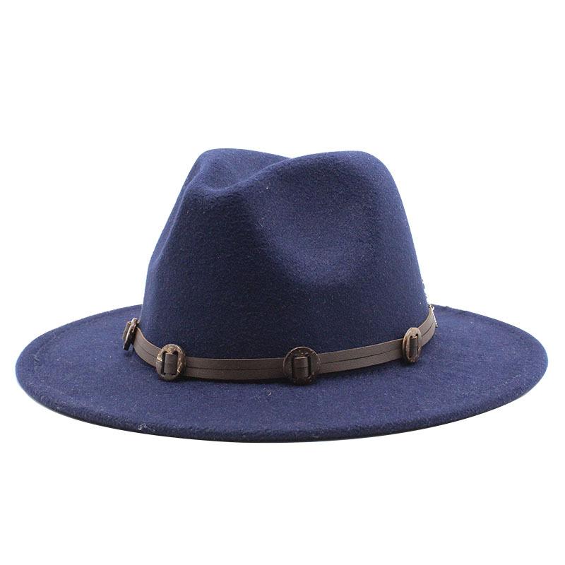 Woolen Top Hat Retro Flat-Brimmed Big Eaves Hat Minority Style Jazz Hat
