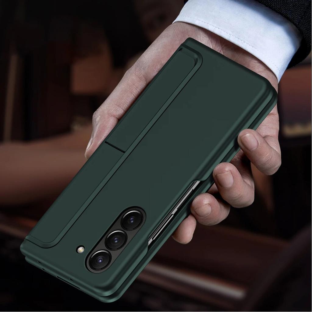 2 In 1 Removable Pen Slot Stand Holder Case for Samsung Galaxy Z Fold 5 4 3 Skin Friendly Matte Shockproof Hard Cover for Fold5