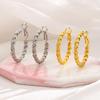 Coarse Twist Ear Buckle Ins Wind Simple Plain Ring Earrings Douyin Live Broadcast Drainage Model Woven Circle Large Earrings Girlfriend