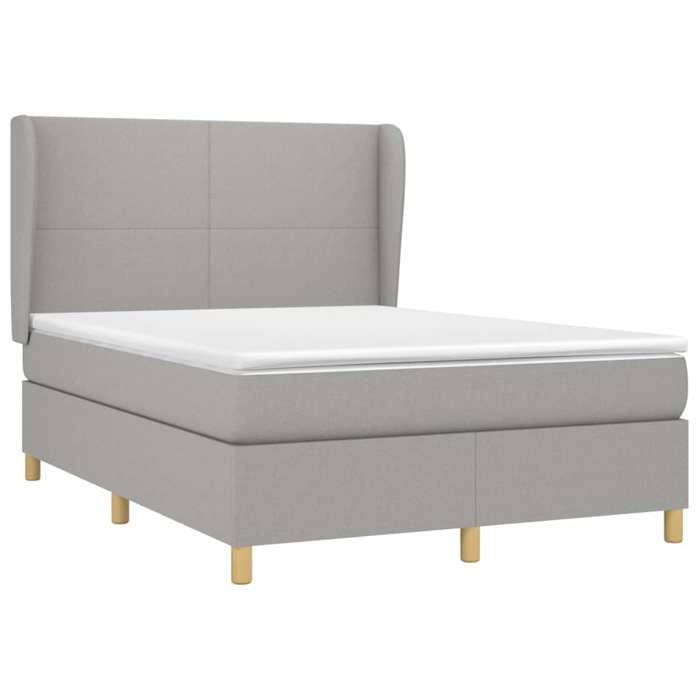 Maison Exclusive - Sommier à lattes de lit avec matelas Gris clair 140x200cm Tissu