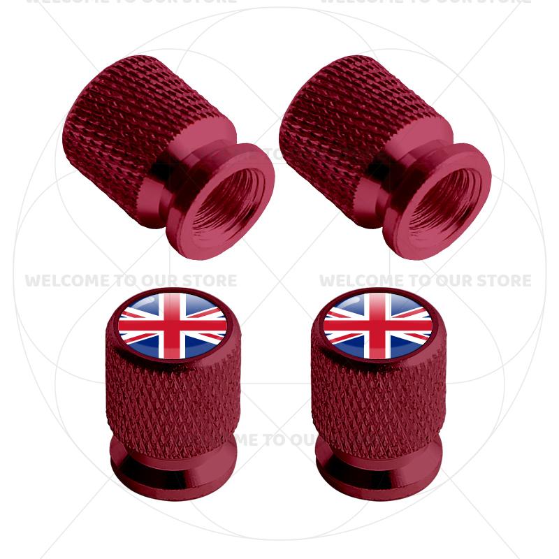 Für Schweden Schwedische Flagge Union Jack Großbritannien Flagge KDCM3 Emblem 4 Stück Aluminium Motorrad Auto Reifenventilkappen Radventil Staubkappen