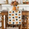 1 Stück DOKRIY Herbst Tischläufer - Leinen Kürbis & Hundepfoten Design mit Herzen - Saisonale Herbst Tischdekoration für Zuhause & Küche