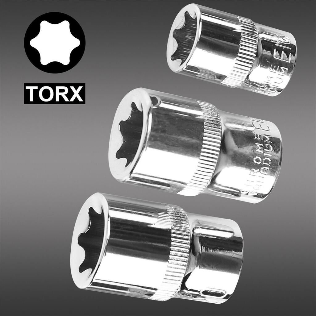 34Pcs Torx Star Sockets Bit Set 3/8" Ratchet Wrench With 5/16" Hex Socket Screw Combination Handheld Tool For Home