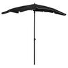 vidaXL Parasol with Pole 200x130 Cm Black