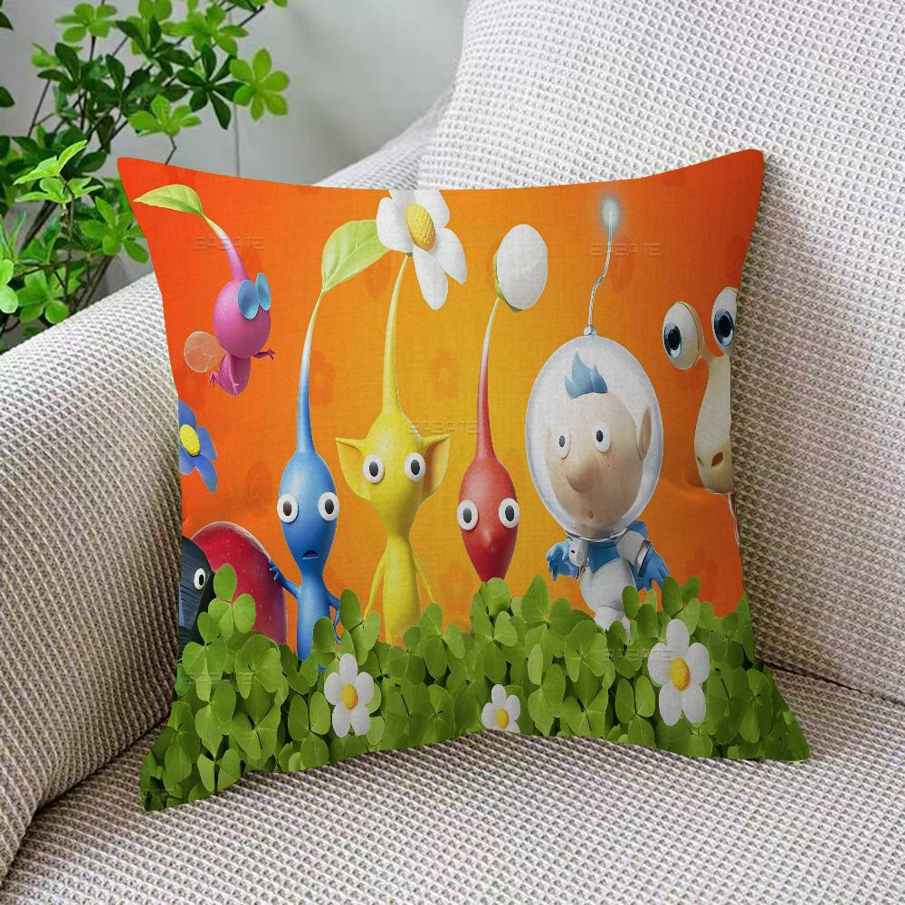 Pikmin Spel Anime Kudde Anime Kudde Soffa Säng Huvudkudde Överdrag Kuddfodral 45x45 Cm Mode