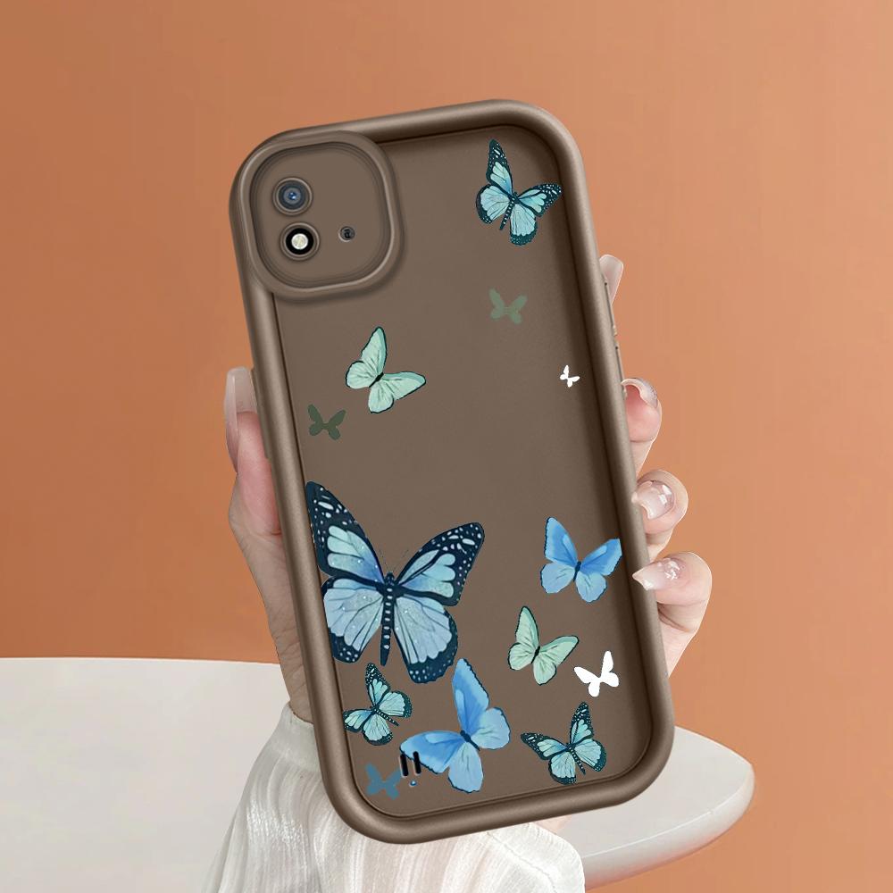 Soft Silicone Square Ladder Printing Pattern Phone Casing Full Cover Camera Shockproof Protection Rubber Case for OPPO Realme