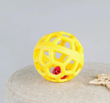 Durable Pet Dog Chew Ball Toy Hollow Design with Bell Inside for Interactive Play and Mental Stimulation Suitable for Small to Medium Dogs