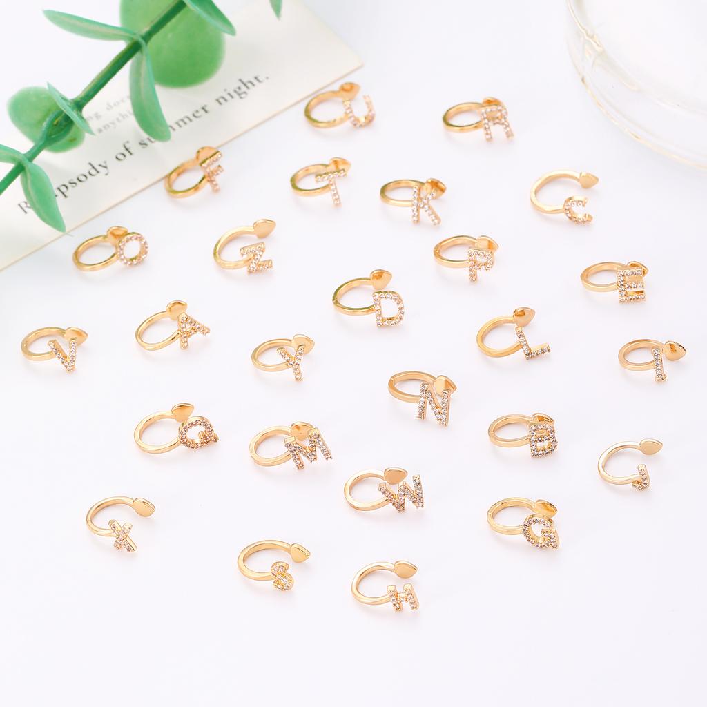 Advanced Temperament 26 English Letter Ear Clip Simple U No Ear Hole Earrings For Women