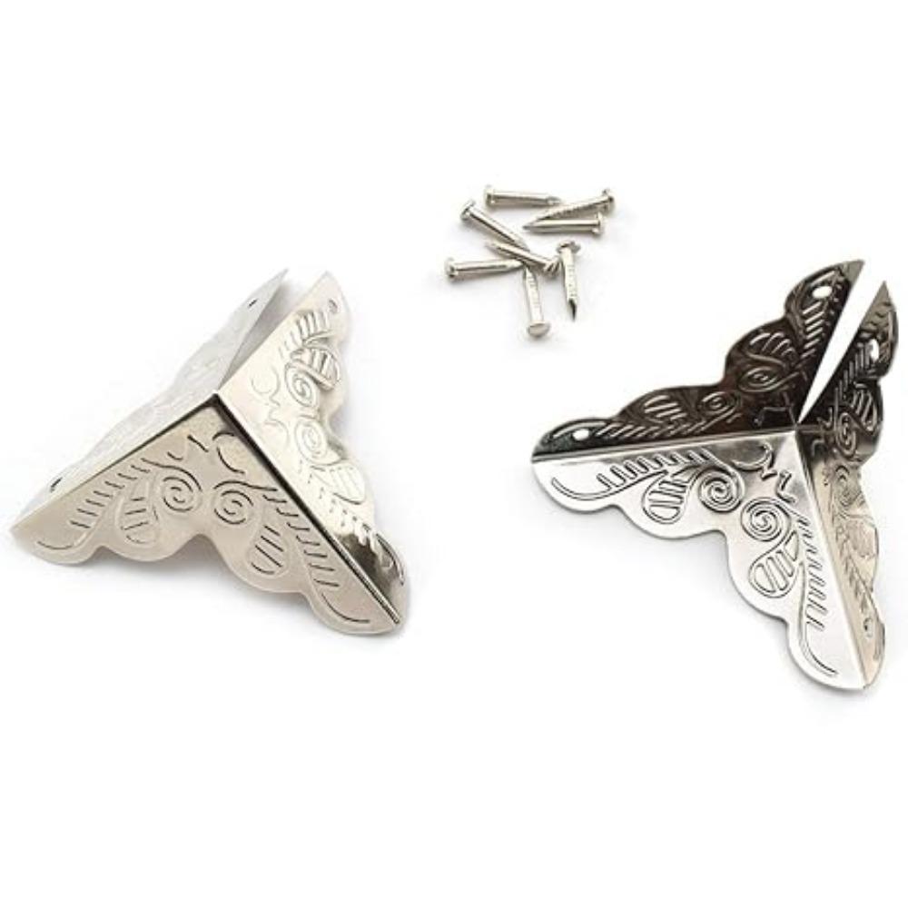 100 Stück Möbel-Eckenschutz, Antik-Bronze, dreieckige Kante, dekorativer Metall-Eckenschutz für Aufbewahrungsbox, Schmuckschatulle, Schrank, Couchtisch