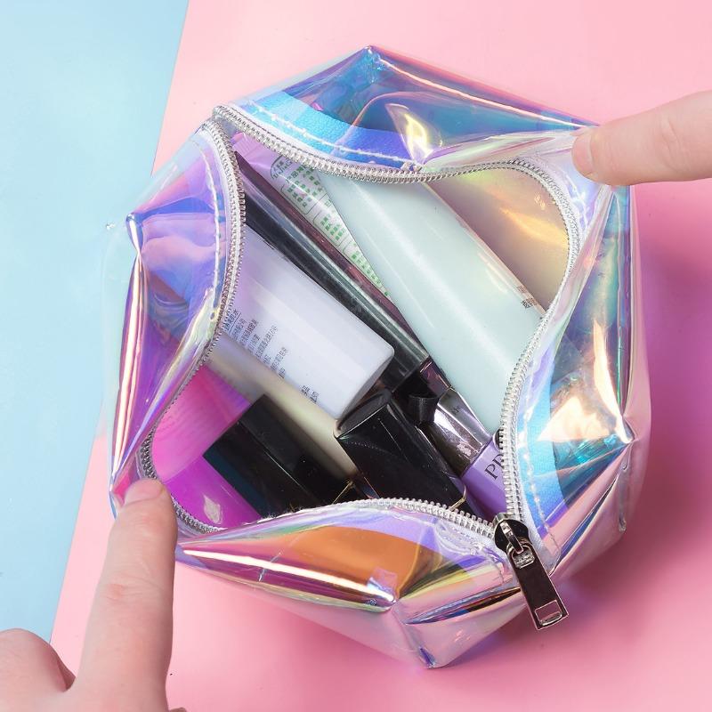 2025 Creative TPU Laser Waterproof Makeup Bag Portable Travel Washroom Storage Bag Mini Waterproof Handbag for Women Hz4902