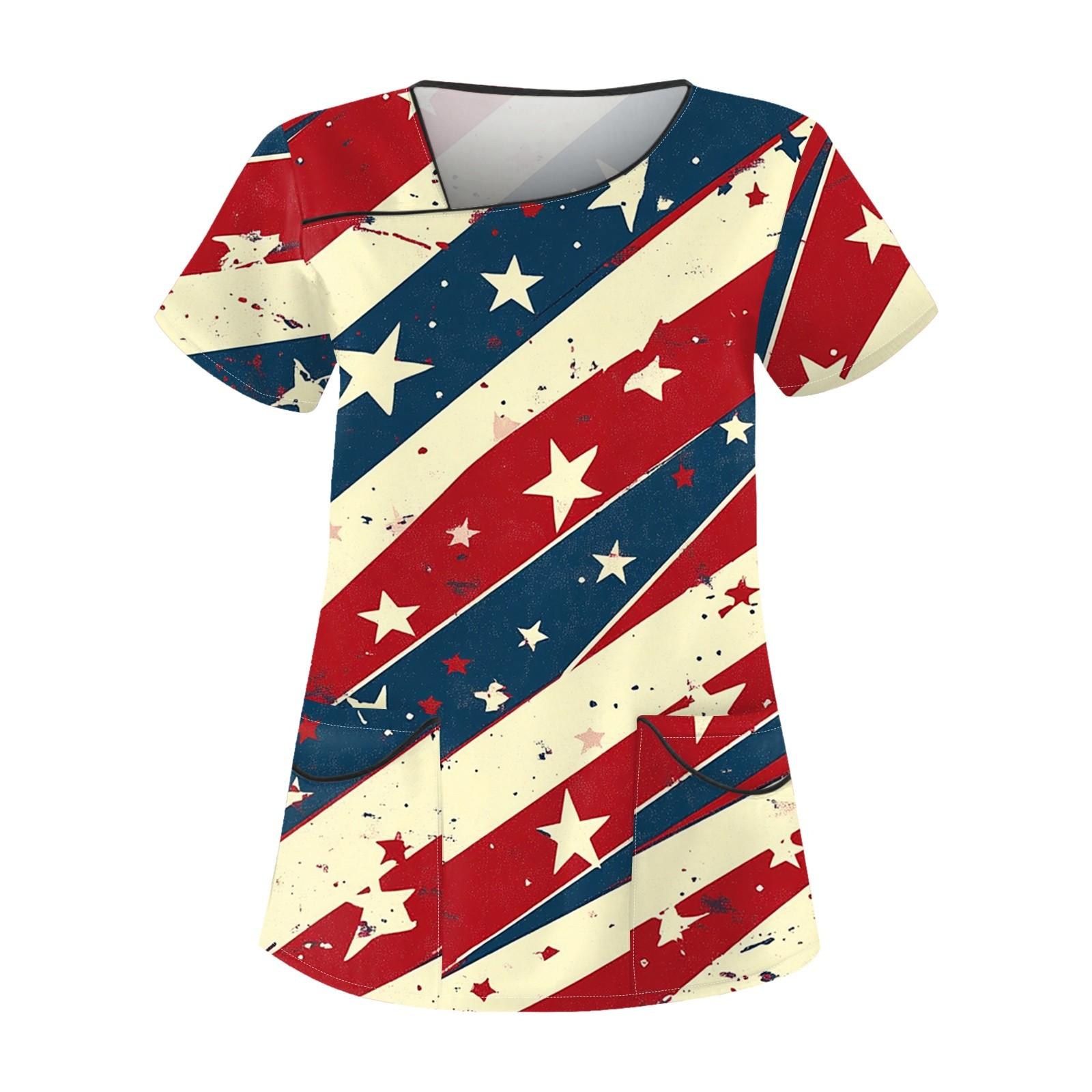 

Women s Printed Work Clothes With Skew Collar And Double Layer Pocket Basic Tops Pullover XXXXL червоний