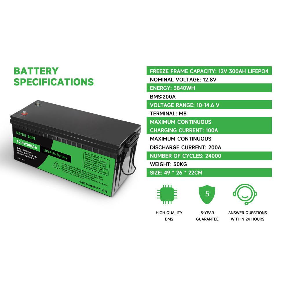 12V 300AH LiFePO4 Lithium Ion Batteries Germany EU WAREHOUSE 200A BMS Suitable for Camping, RV,home Solar Energy System