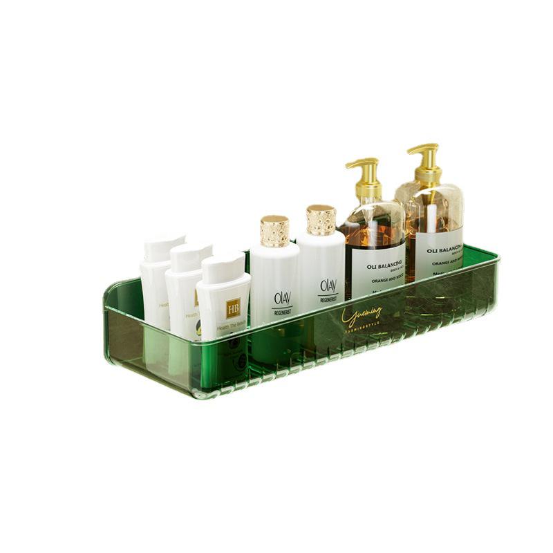 Nástěnný úložný regál do koupelny bez vrtání na toaletní potřeby a kosmetiku