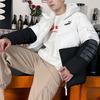 PUMA Colorblock Zip Hooded Down Jacket Men Outerwear White 678720-02