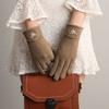 Autumn Winter New Women Keep Warm Touch Screen Thin Fleece Windproof Elasticity Gloves Elegant Female Retouch Bowknot Simple