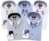 [PARIS 16e] Men's Long-Sleeve Dress Shirts, No-Iron, Button-Down, Stretch, White & Blue, Set of 5, Size M, No.4