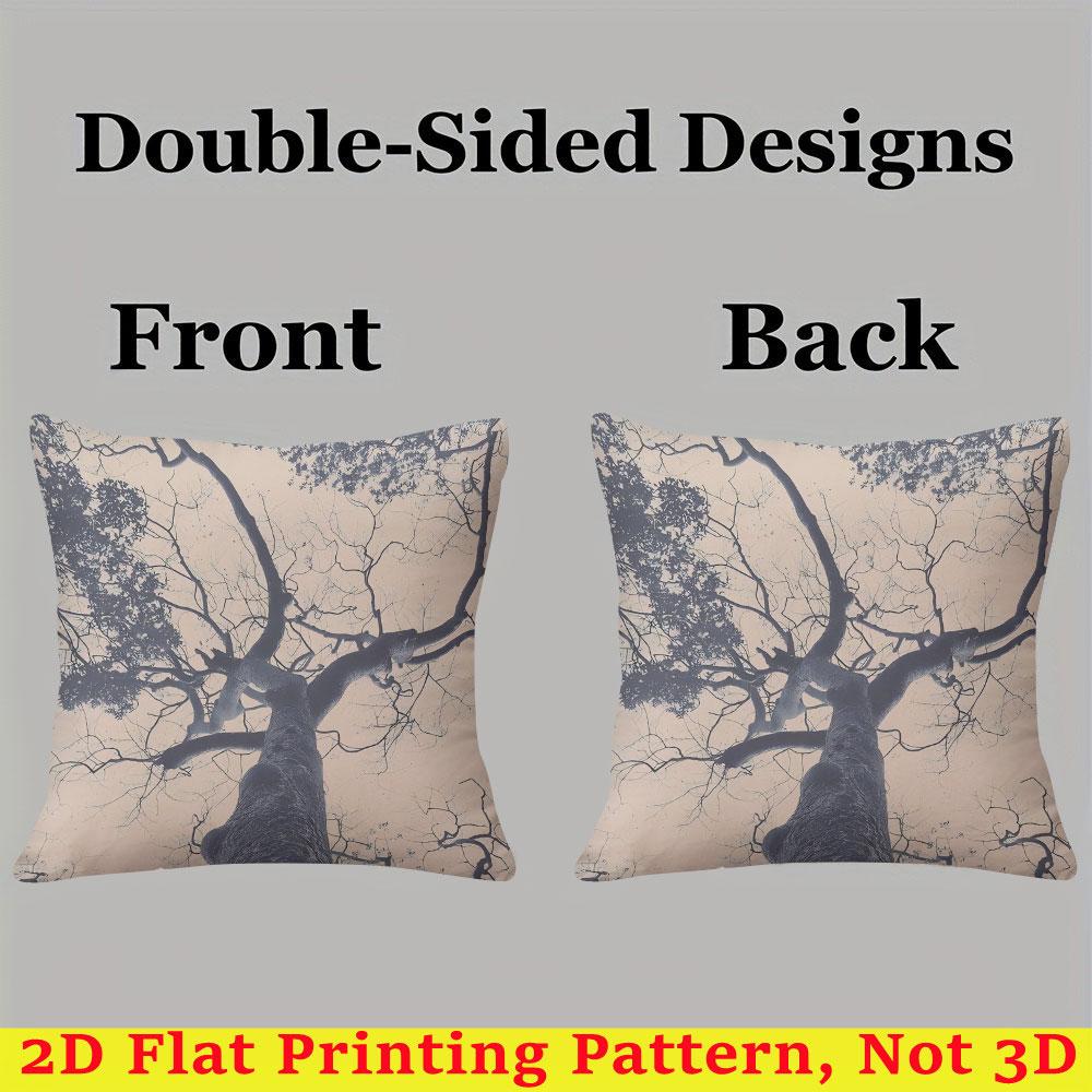 Tree Sky Square Jacquard Pillow Cover for Sofa Office Waist Cushion Cover Home Decorative Pillowcase